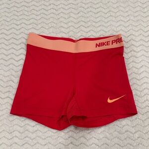 Nike Red and Orange Athletic Shorts